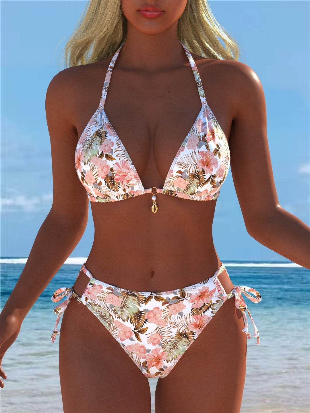 Damen Einteiler Badeanzug mit elegantem floralem Design und figurformendem Schnitt Echo Archiv