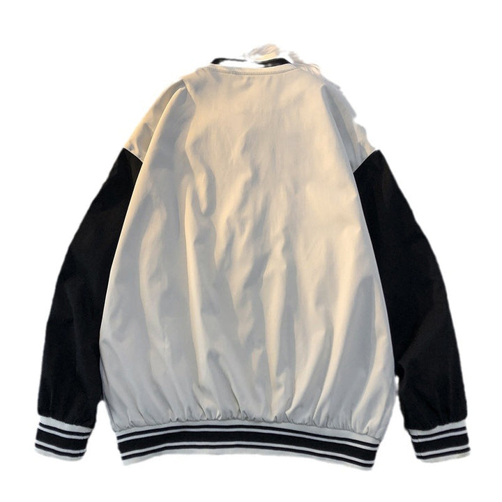 Herren Collegejacke mit gesticktem Logo und kontrastierenden Ärmeln Echoarchiv