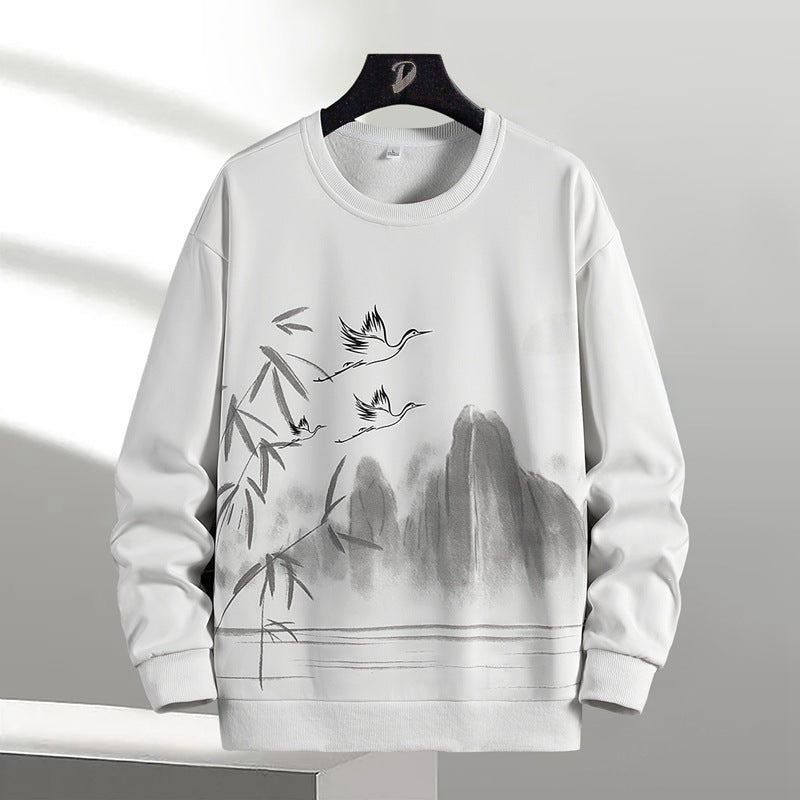 Unisex Oversize‑Sweatshirt mit Pinsel‑Print & geripptem Saum Echoarchiv