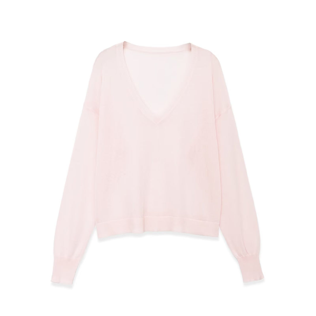 Damen Oversize V-Ausschnitt Feinstrickpullover mit überschnittenen Schultern Echo Archiv
