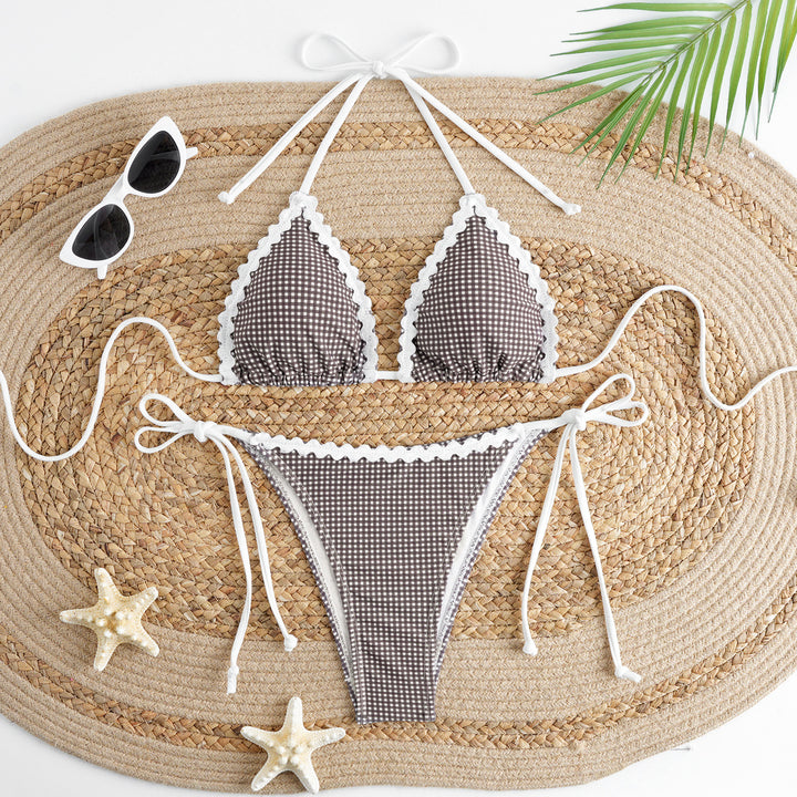 Damen Bikini-Set mit verziertem Triangel-Oberteil und verstellbarem Höschen Echo Archiv