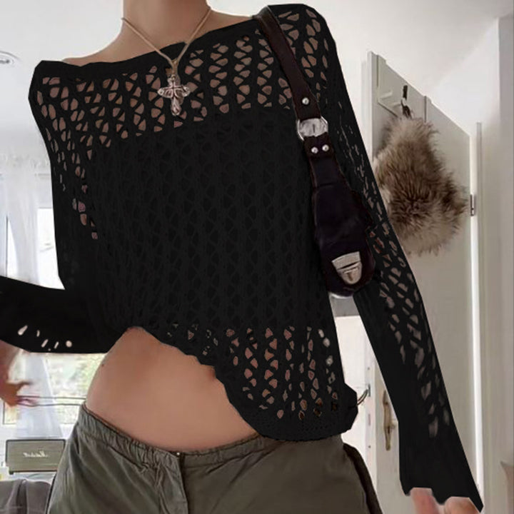 Damen luftiger Strickpullover mit feinem Netzmuster Echo Archiv