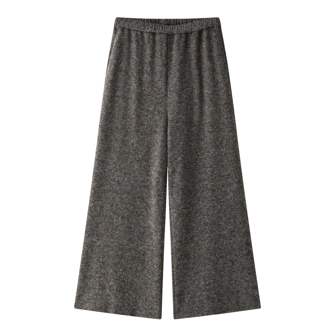 Damen Oversize Strick-Set mit kastigem Kurzarm-Pullover und weitem High‑Waist Palazzohose Echoarchiv
