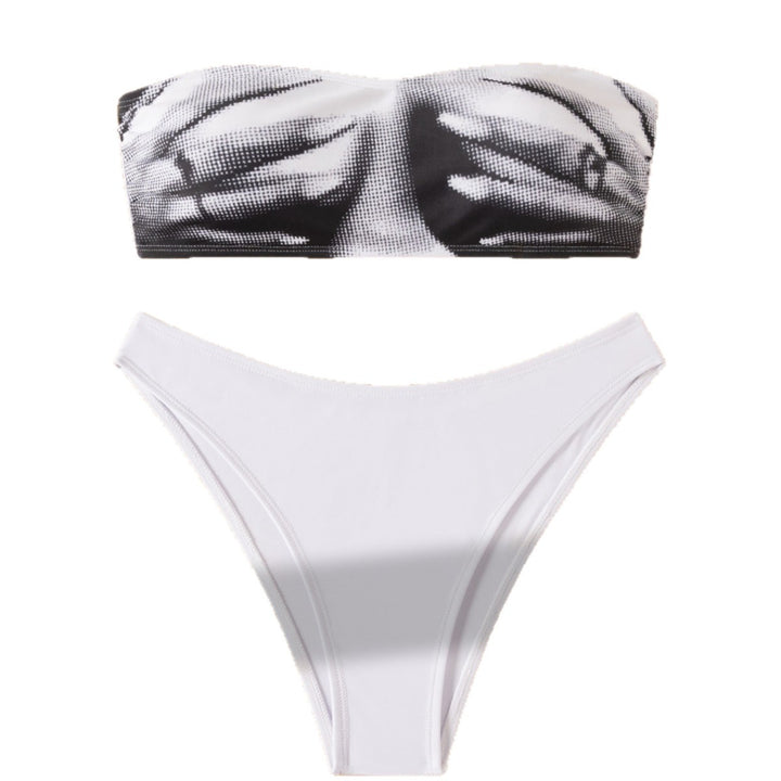 Damen Bandeau Bikini mit modischem Grafikdesign Echo Archiv