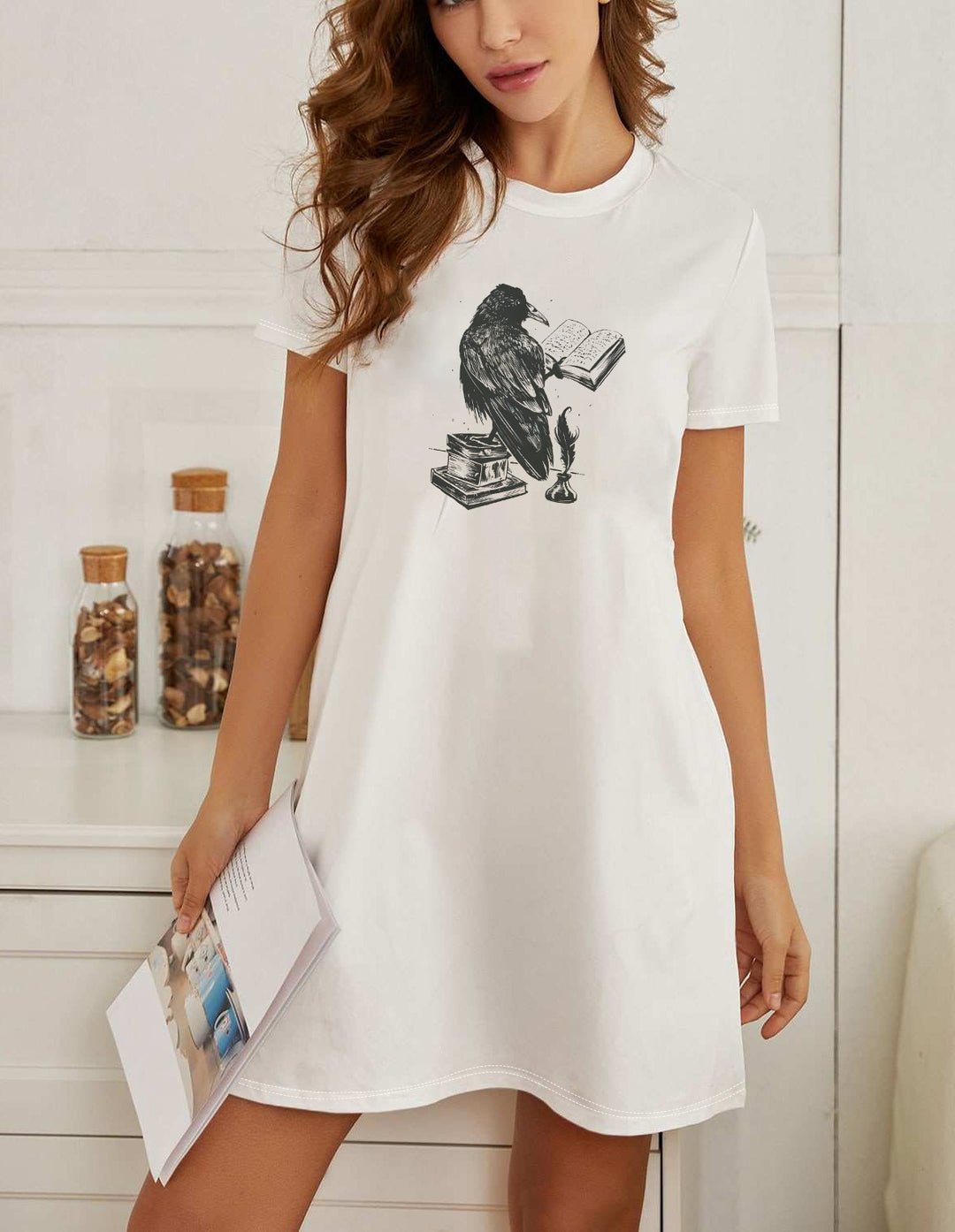 Damen Oversized T-Shirt mit inspirierendem Schriftzug und auffälligem Grafikdesign Echo Archiv