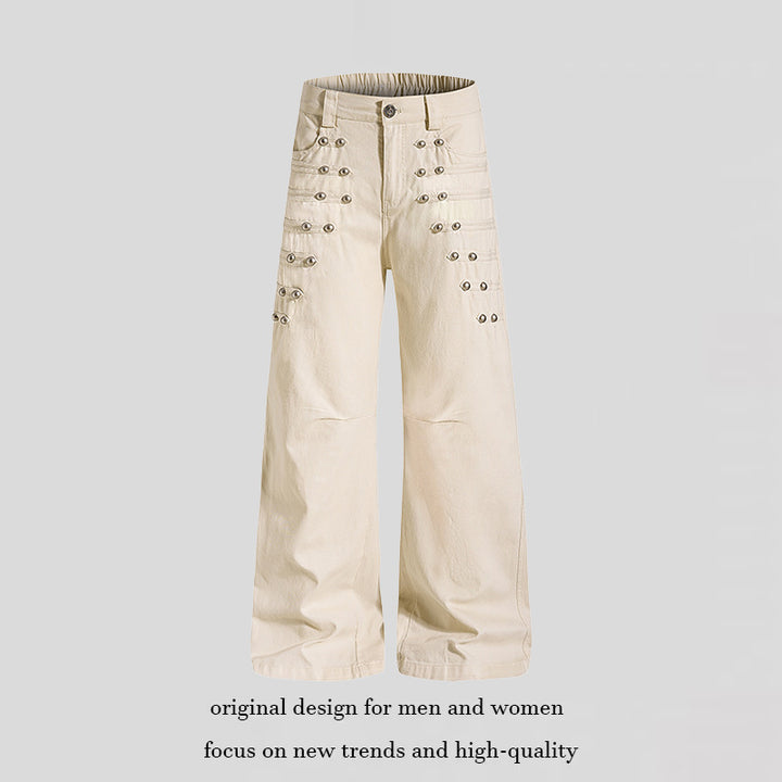 Damen Hochtaillierte weite Culotte-Hose mit Ösen-Detail Echoarchiv