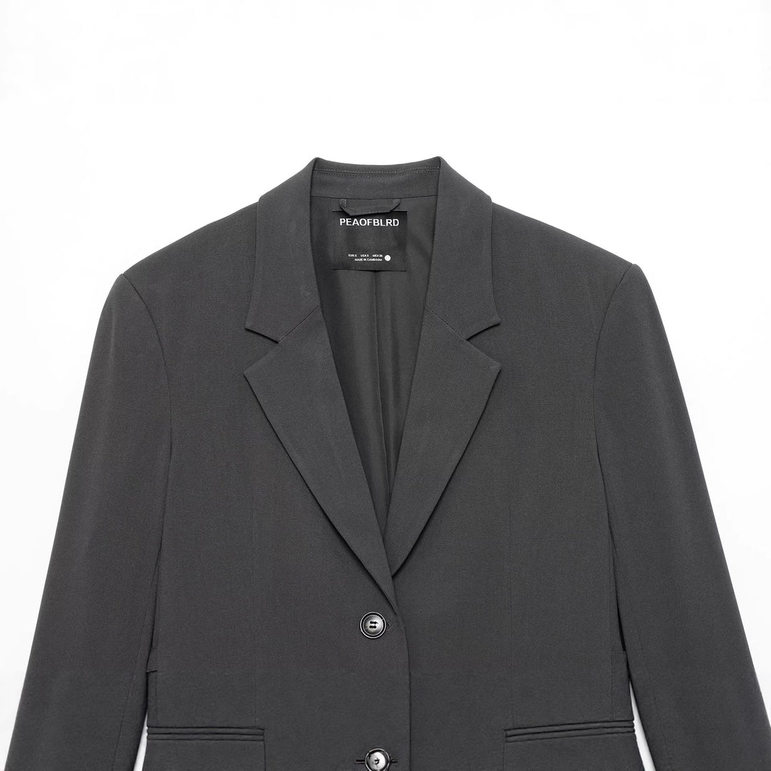 Damen nan modernes Relax-Blazer mit strukturlosem Fall, Reverskragen und Pattentaschen Echo Archiv