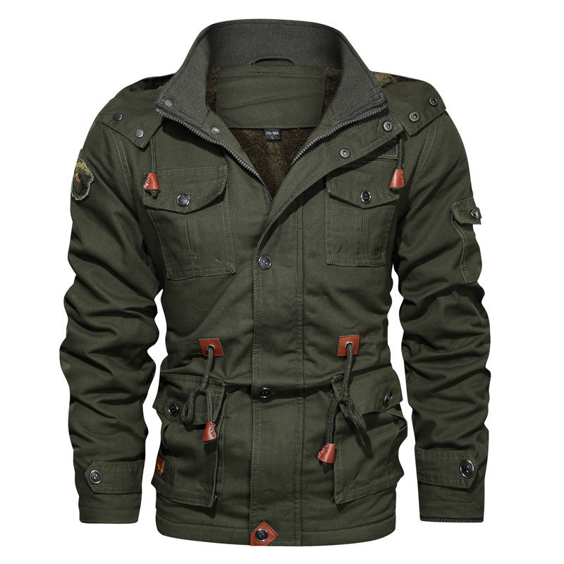 Herren Utility-Fieldparka aus Canvas mit Teddyfutter, Taillenkordel und Mehrfachtaschen Echo Archiv