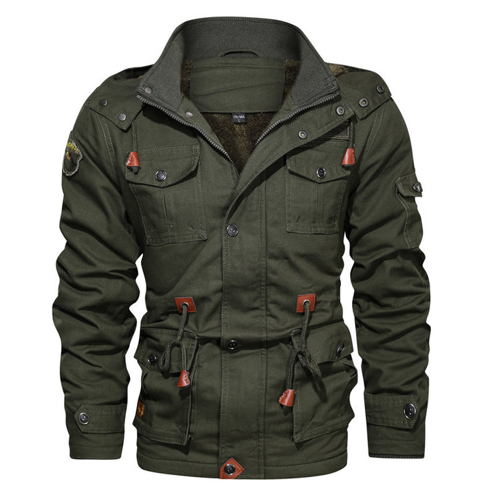 Herren Utility-Fieldparka aus Canvas mit Teddyfutter, Taillenkordel und Mehrfachtaschen Echo Archiv