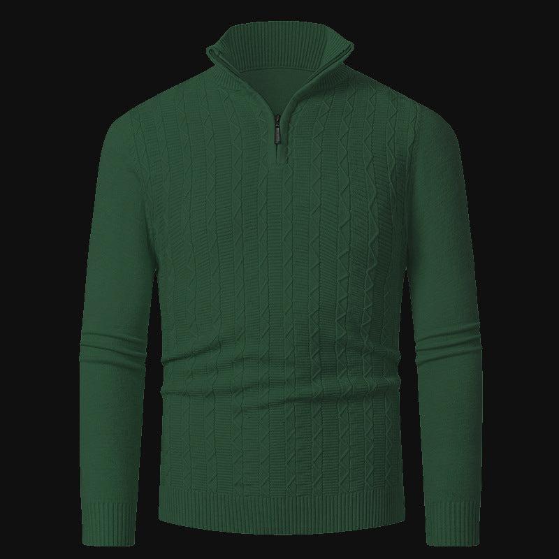 Herren Strickpullover mit modernem Kragen und Reißverschluss Echoarchiv