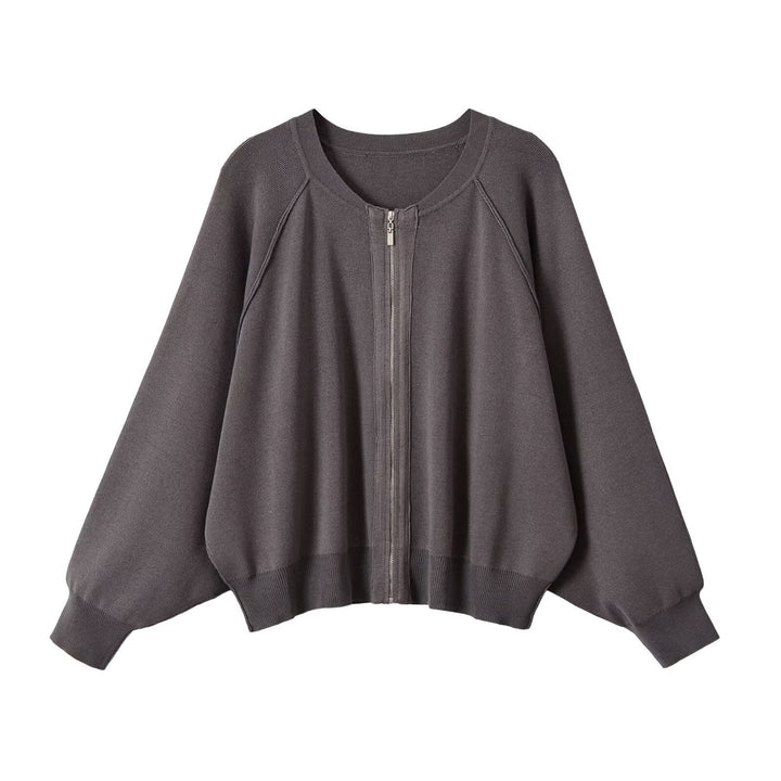 Damen Oversize Strick-Bomberjacke mit Raglanärmeln und Rippbündchen Echoarchiv