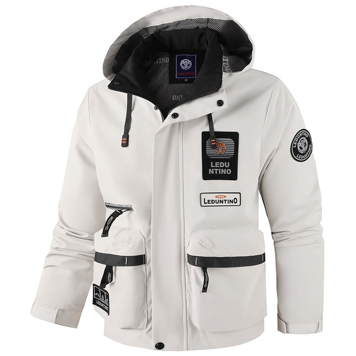 Herren nan technische Fieldjacke mit Kapuze und multifunktionalen Taschen, wasserabweisende Softshell Echo Archiv