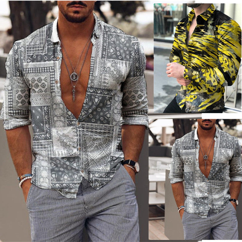 Herren Hemd mit modischem Patchworkdesign Echoarchiv