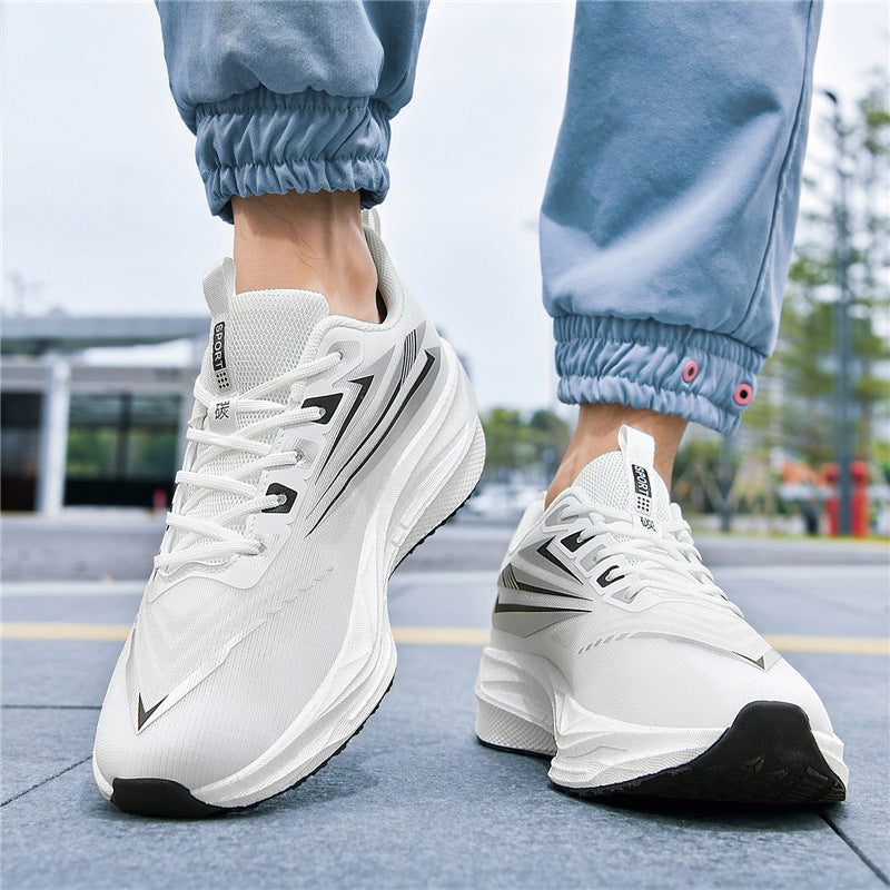 Herren Leichter gedämpfter Straßenlauf-Sneaker mit hoher EVA-Plateausohle und atmungsaktivem gestricktem Obermaterial – Norré