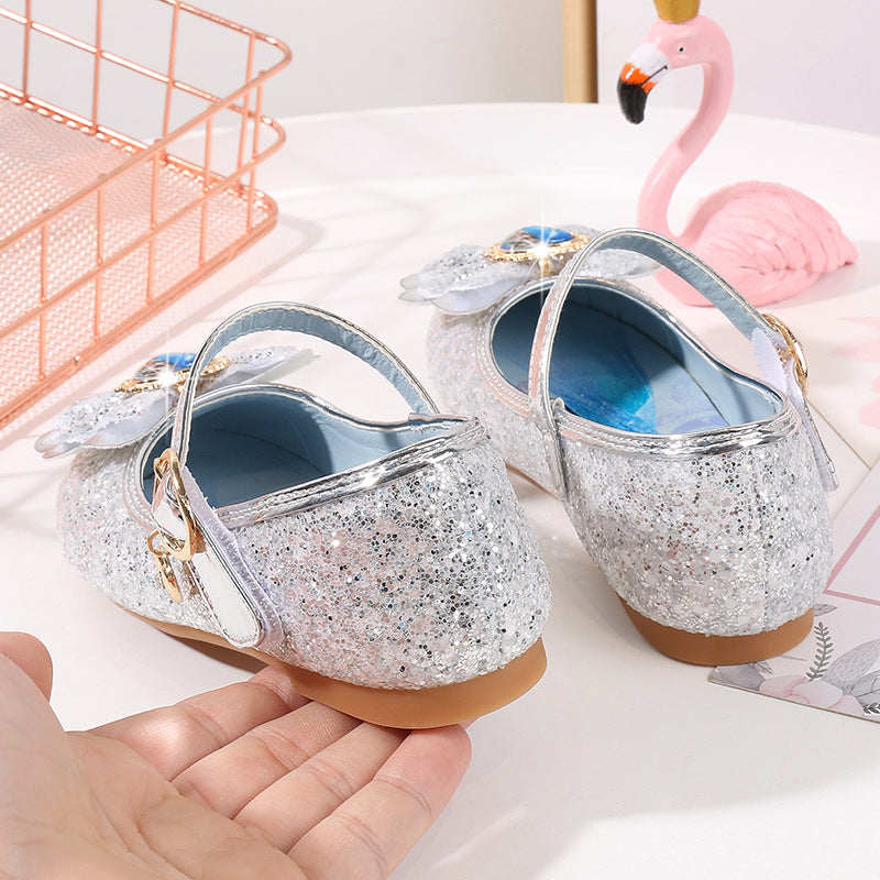 Mädchen Glitzernde Ballerinas mit Blumendekor Echo Archiv