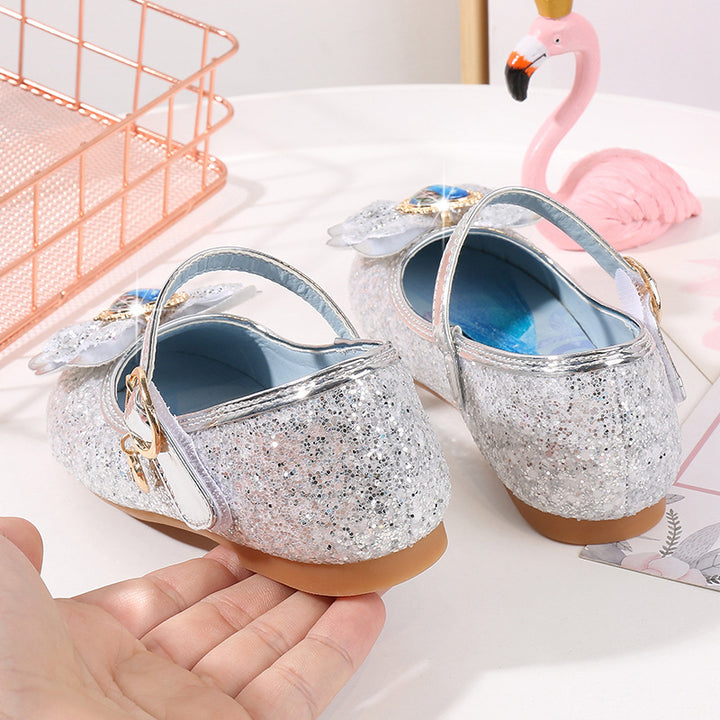 Mädchen Glitzernde Ballerinas mit Blumendekor Echo Archiv