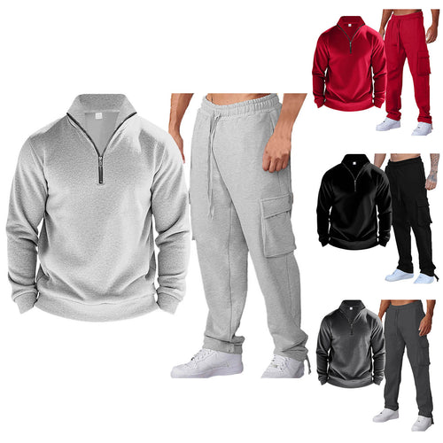 Herren Freizeit-Set mit praktischen Taschen und modischem Stehkragen Echoarchiv