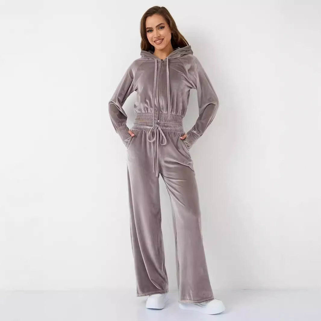Damen Sportliches Fleece-Lounge-Set Echo Archiv