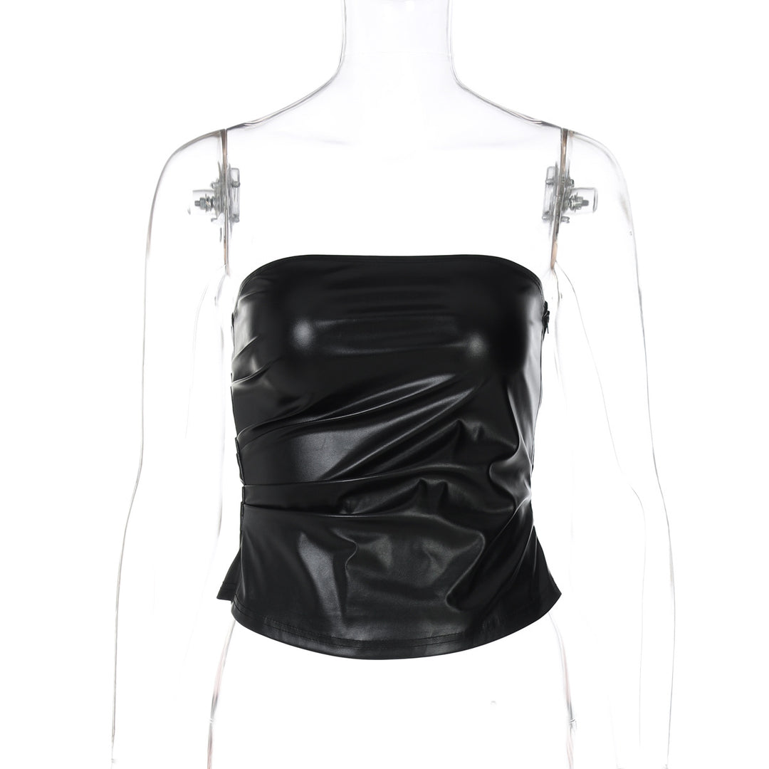 Damen ärmelloses Satin-Top mit elegantem Raffungselement Echo Archiv