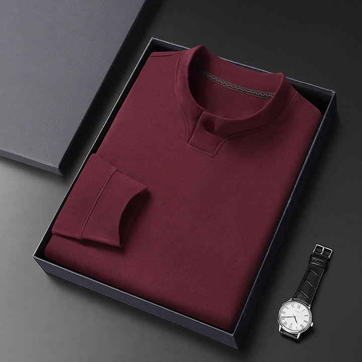 Herren Poloshirt mit modernem Stehkragen und eleganter Knopfleiste Echoarchiv