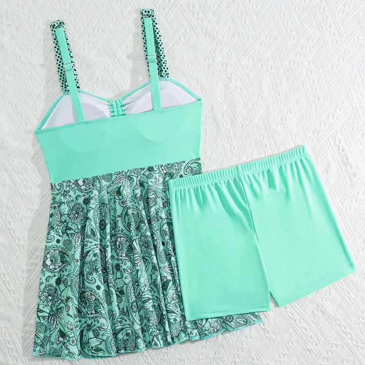 Damen Tankini-Set mit raffinierter Raffung und floralem Rock-Design Echo Archiv