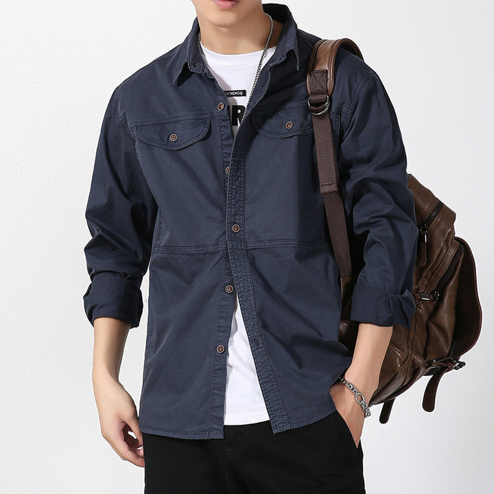 Herren Overshirt aus Baumwoll-Twill mit Brustklappen und entspanntem Regular-Fit Echo Archiv