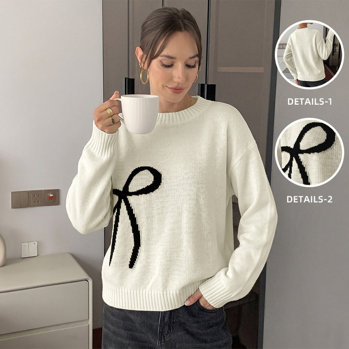 Damen Modischer Pullover mit Schleifenmotiv Echo Archiv