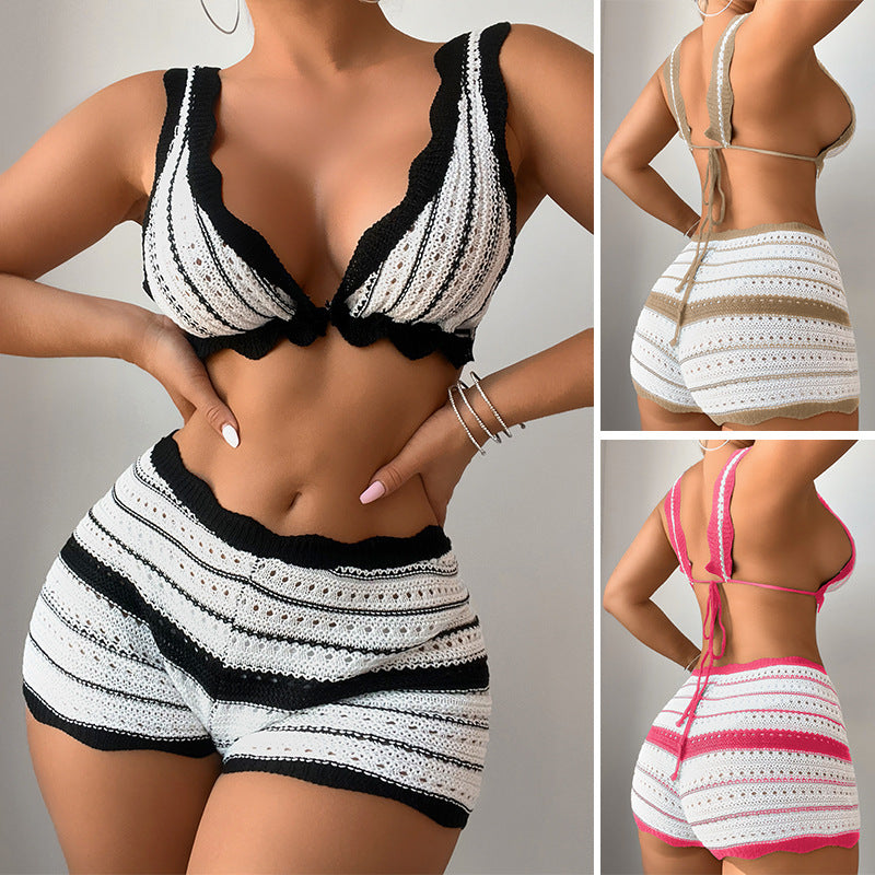Damen Strickoberteil und Shorts Set Echo Archiv