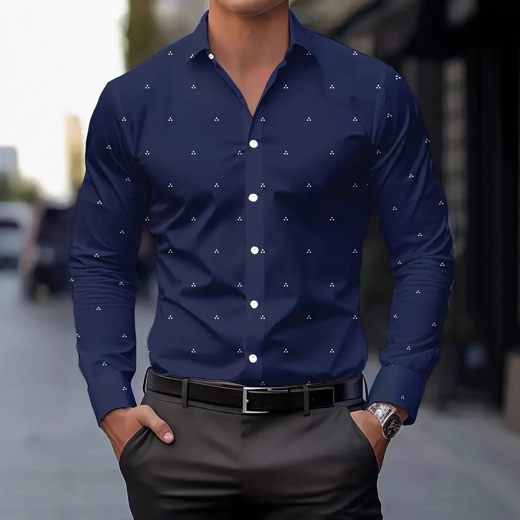 Herren Langarmhemd mit stilvollem minimalistischen Punktedesign Echoarchiv