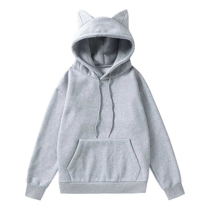 Damen Kapuzenpullover mit Katzenohren und weichem Innenfutter Echoarchiv