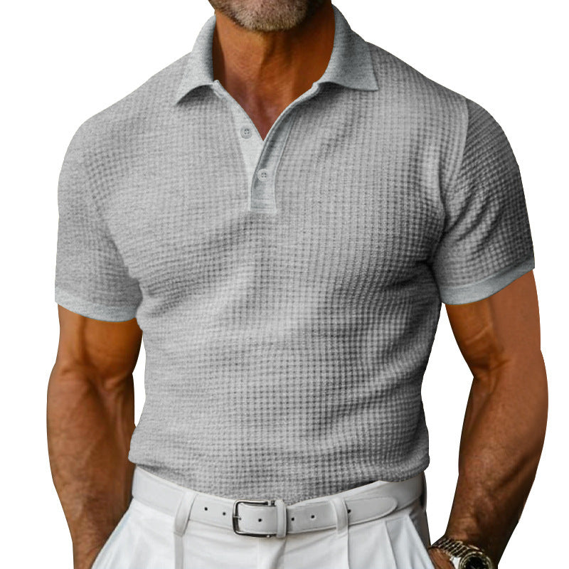 Herren nan strukturiertes Poloshirt mit Waffelpiqué und tailliertem Schnitt Echo Archiv