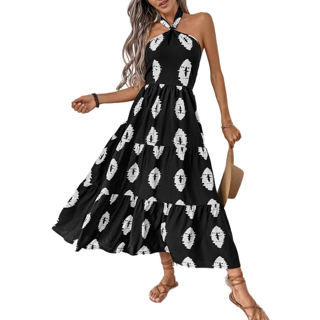 Damen Boho Maxikleid mit asymmetrischen Trägern Echo Archiv