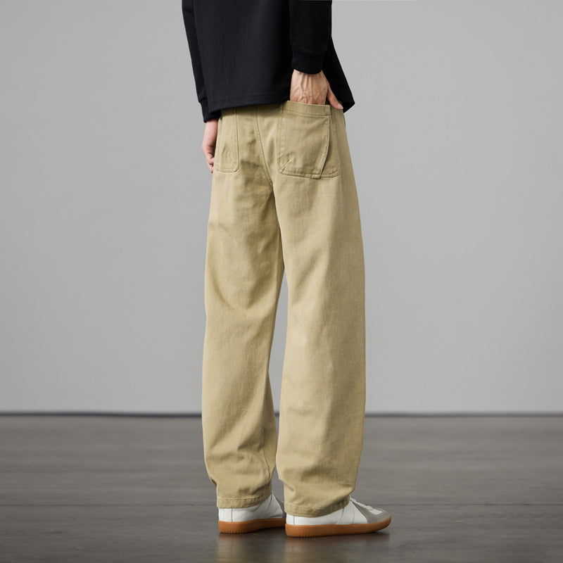 Herren Weite Baumwoll-Canvas Cargo-Hose mit Tunnelzugbund und Mehrfachtaschen Echo Archiv