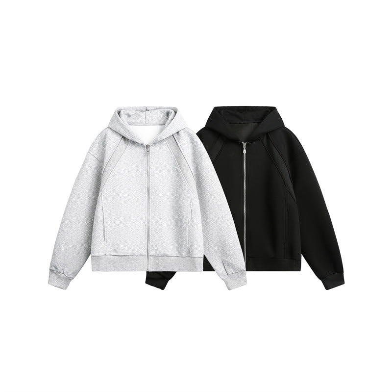 Unisex Leichte Oversize‑Kapuzen‑Sweatjacke mit durchgehendem Reißverschluss, Raglanärmeln und Eingrifftaschen Echoarchiv