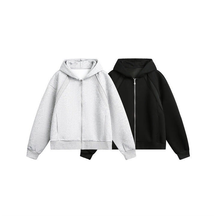 Unisex Leichte Oversize‑Kapuzen‑Sweatjacke mit durchgehendem Reißverschluss, Raglanärmeln und Eingrifftaschen Echoarchiv