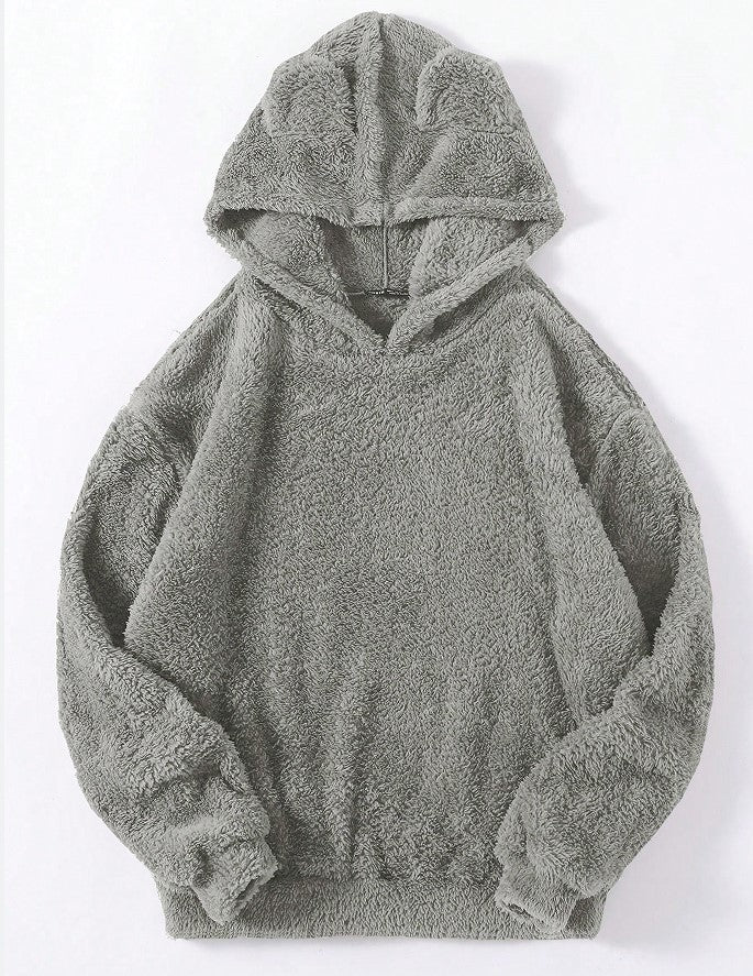Damen nan kuscheliger Teddy-Hoodie mit Ohren, elastischem Bund und extra weichem Plüsch Echo Archiv