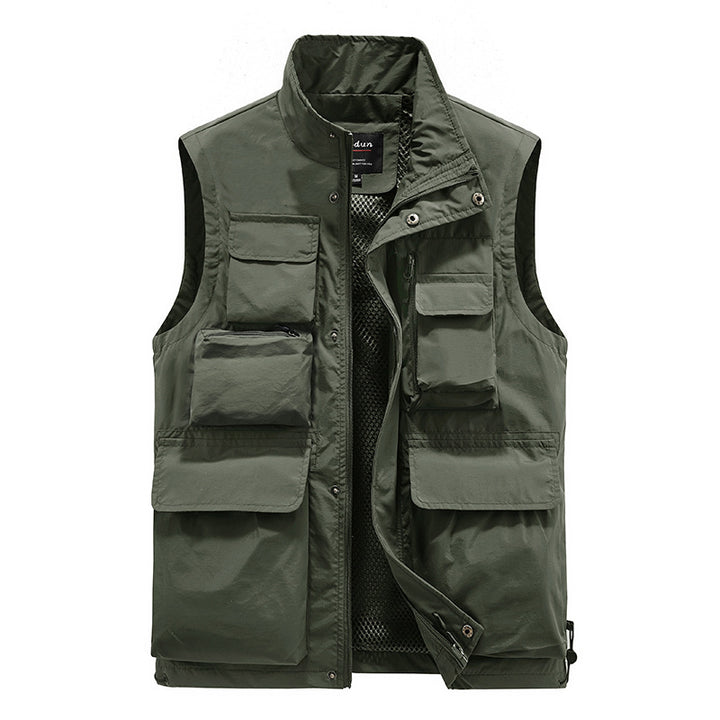 Herren Multifunktionale Utility‑Weste mit Mesh‑Futter und Mehrfach‑Taschen Echoarchiv