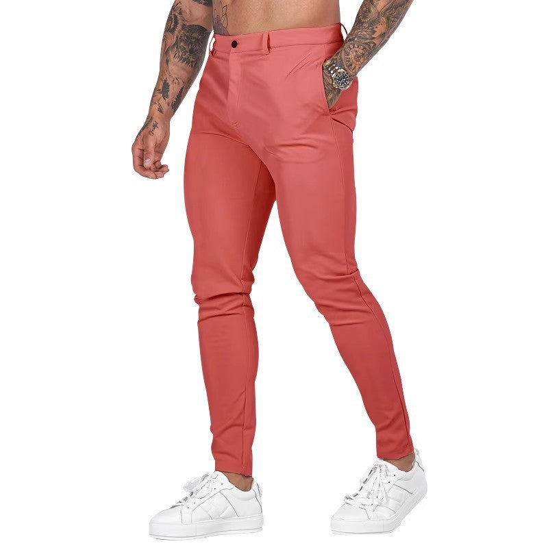 Herren elegante Slim-Fit Chinohose mit elastischem Bund und praktischen Taschen Echoarchiv