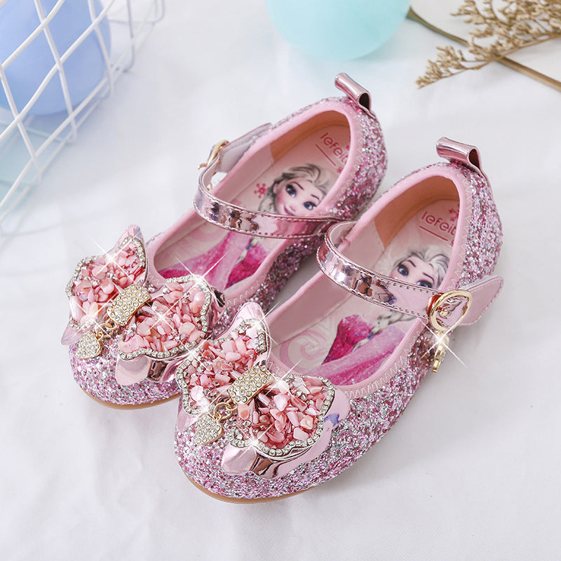 Mädchen Glitzernde Ballerinas mit dekorativer Blumenapplikation Echo Archiv