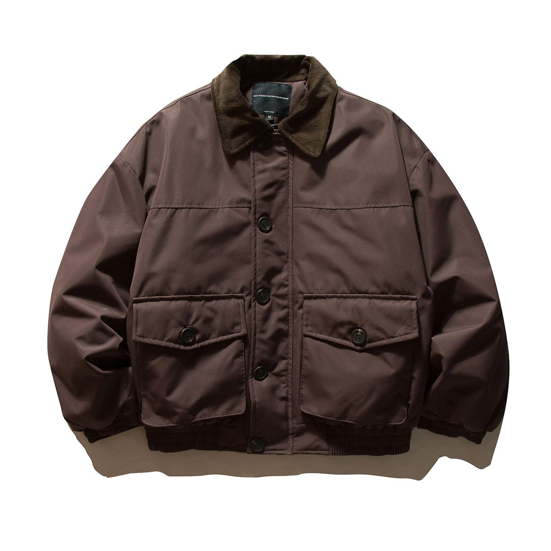Herren Kurz geschnittener thermoisolierter Field‑Blouson mit Cordkragen und großzügigen Pattentaschen Echoarchiv