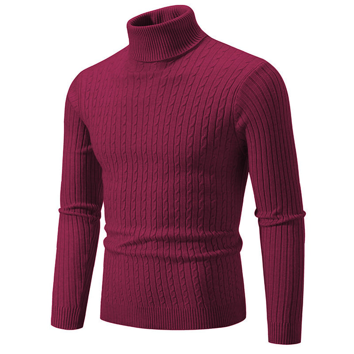 Herren nan Rollkragenpullover mit Zopfstrick und schlanker Passform Echo Archiv