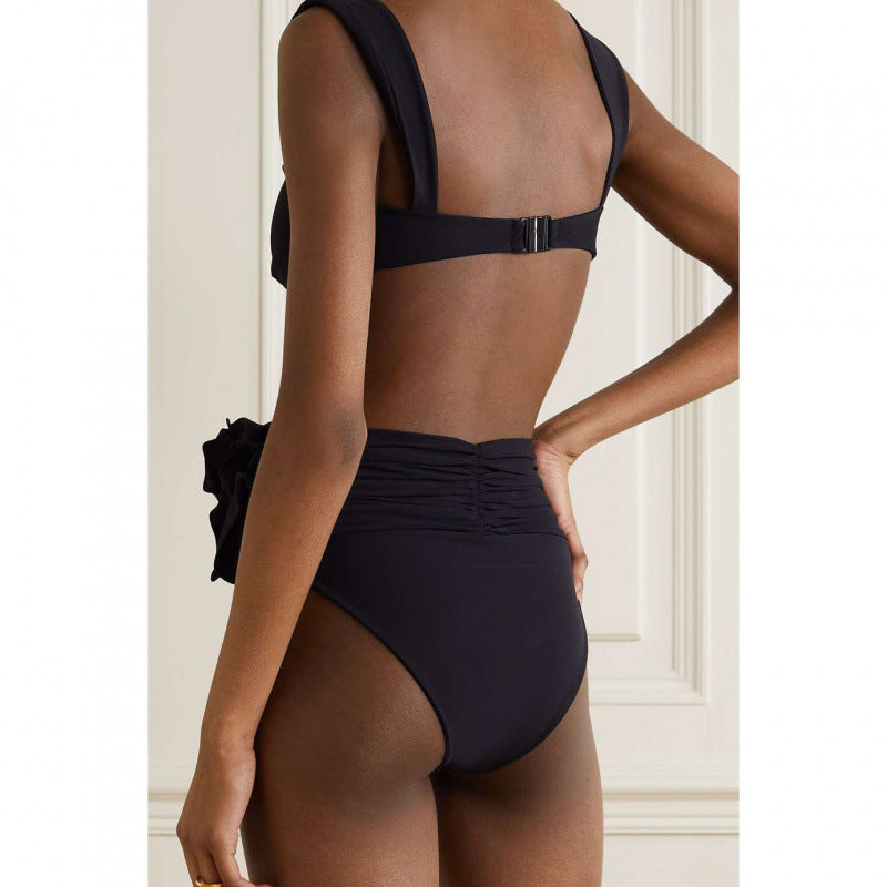 Damen Hochgeschnittener Bikini mit raffiniertem Rüschendetail Echo Archiv