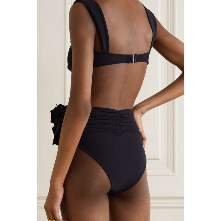 Damen Hochgeschnittener Bikini mit raffiniertem Rüschendetail Echo Archiv
