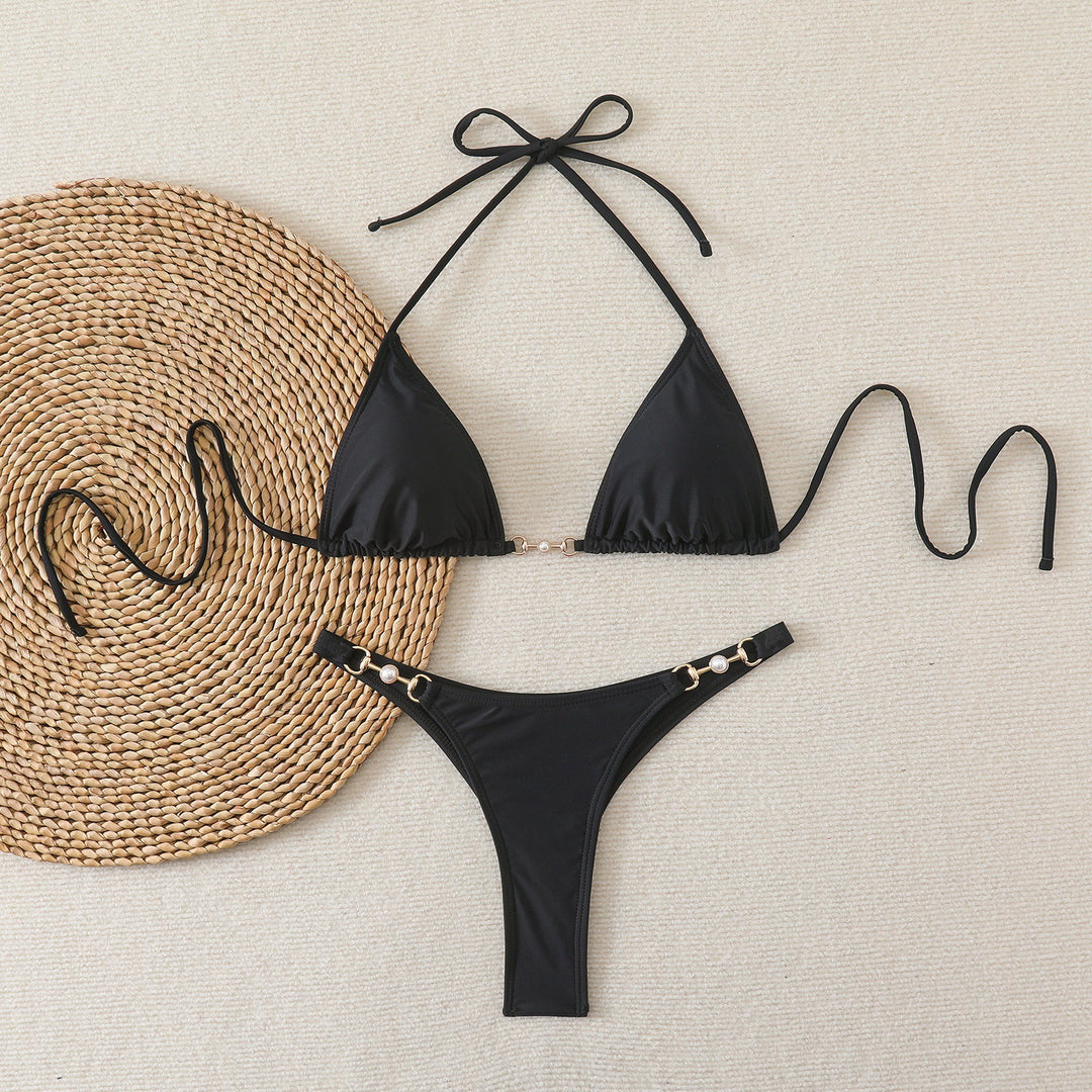 Damen Bikini-Set mit verstellbaren Trägern und modischen Ringdetails Echo Archiv