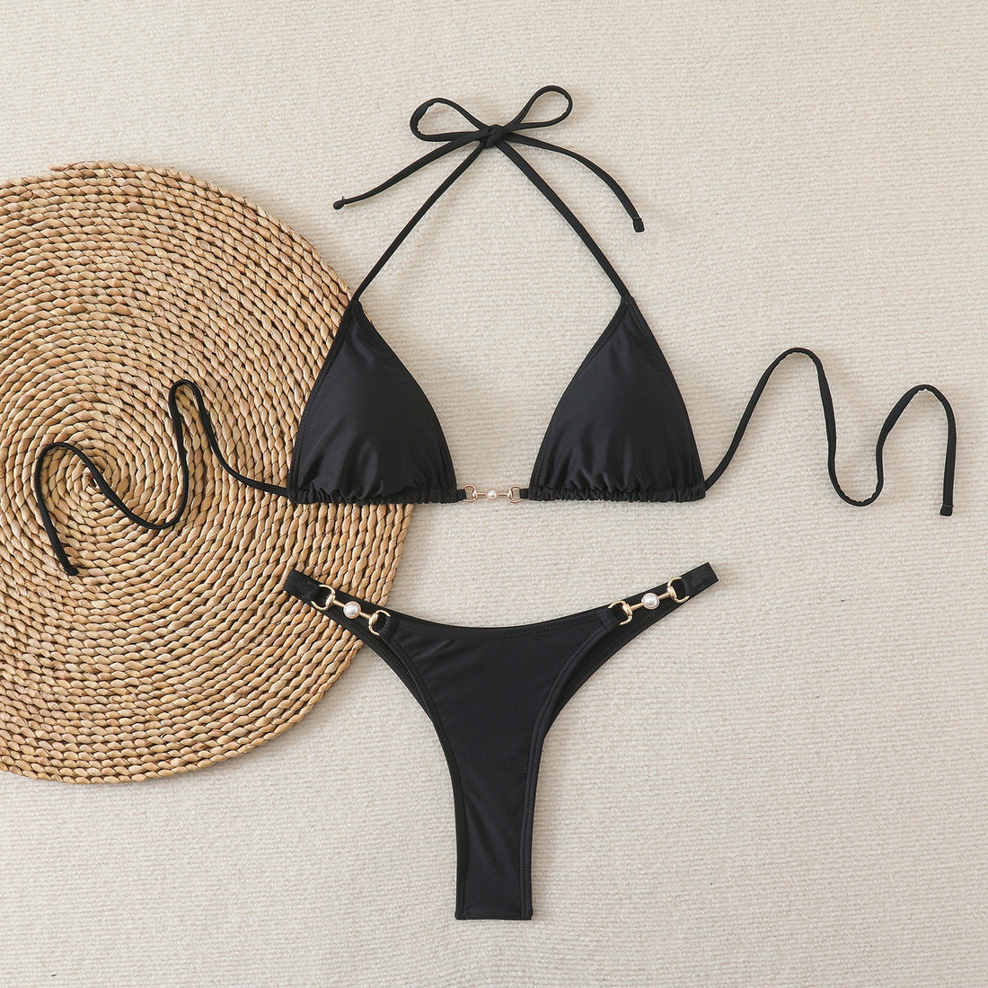 Damen Bikini-Set mit verstellbaren Trägern und modischen Ringdetails – Maréssa