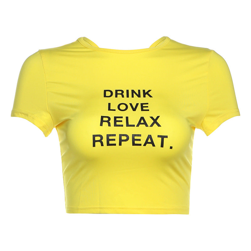 Damen cropped T-Shirt mit Motivdruck Echo Archiv