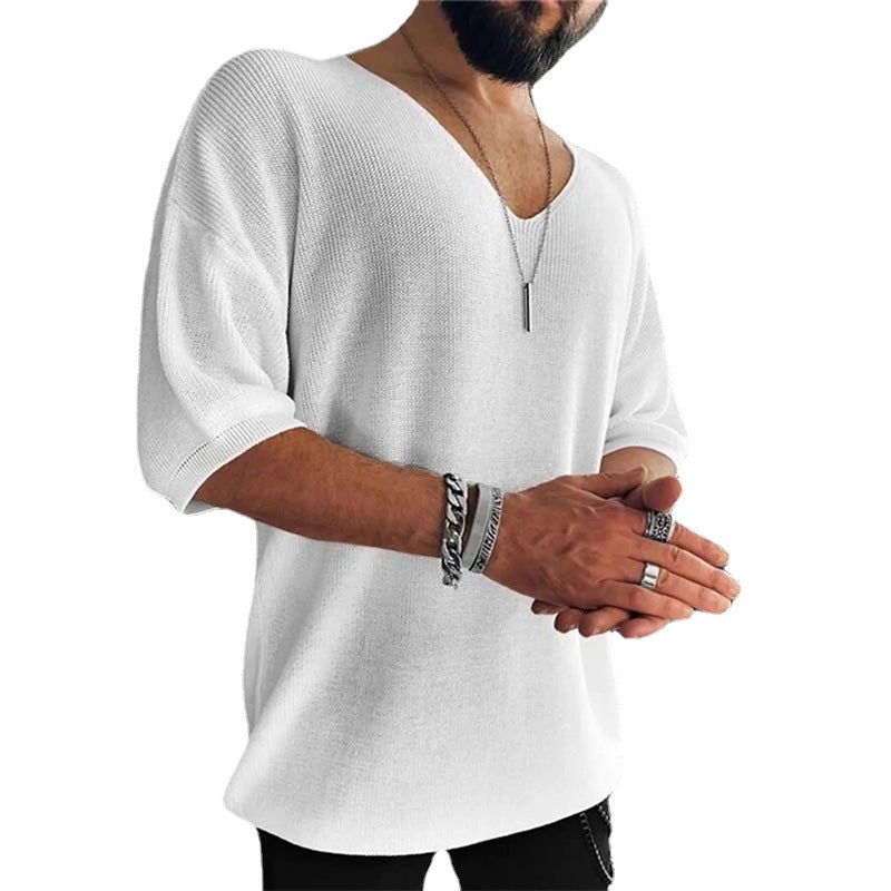 Herren Übergröße V-Ausschnitt Pullover Echoarchiv