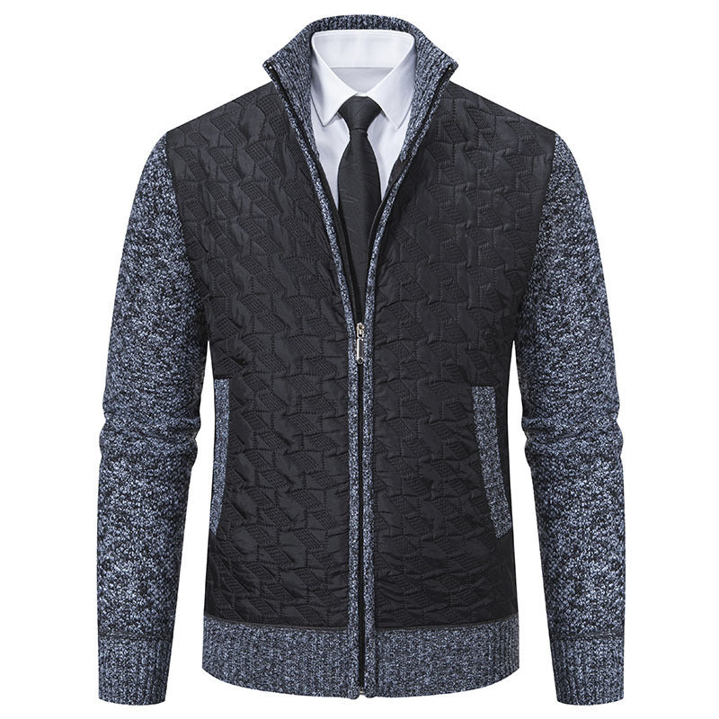Herren elegante Hybridjacke mit Steppdesign und raffinierten Strickärmeln Echoarchiv