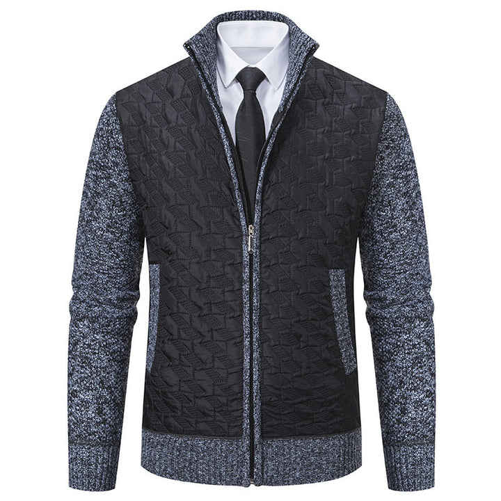 Herren elegante Hybridjacke mit Steppdesign und raffinierten Strickärmeln Echoarchiv