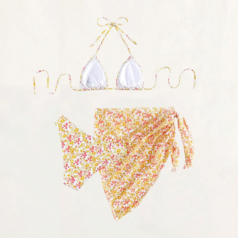 Damen Triangel-Bikini-Set mit floralem Wickeltuch Echo Archiv